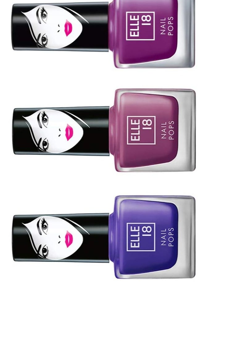إيل 18 طلاء أظافر Elle 18 Nail Pops، اللون 162، وطلاء أظافر Elle 18 Nail Pops، اللون 161، بلمسة نهائية لامعة وغير لامعة، 5 مل، وطلاء أظافر Elle 18 Nail Pops، اللون 163، بلمسة نهائية لامعة وغير لامعة، 5 مل - Image 3